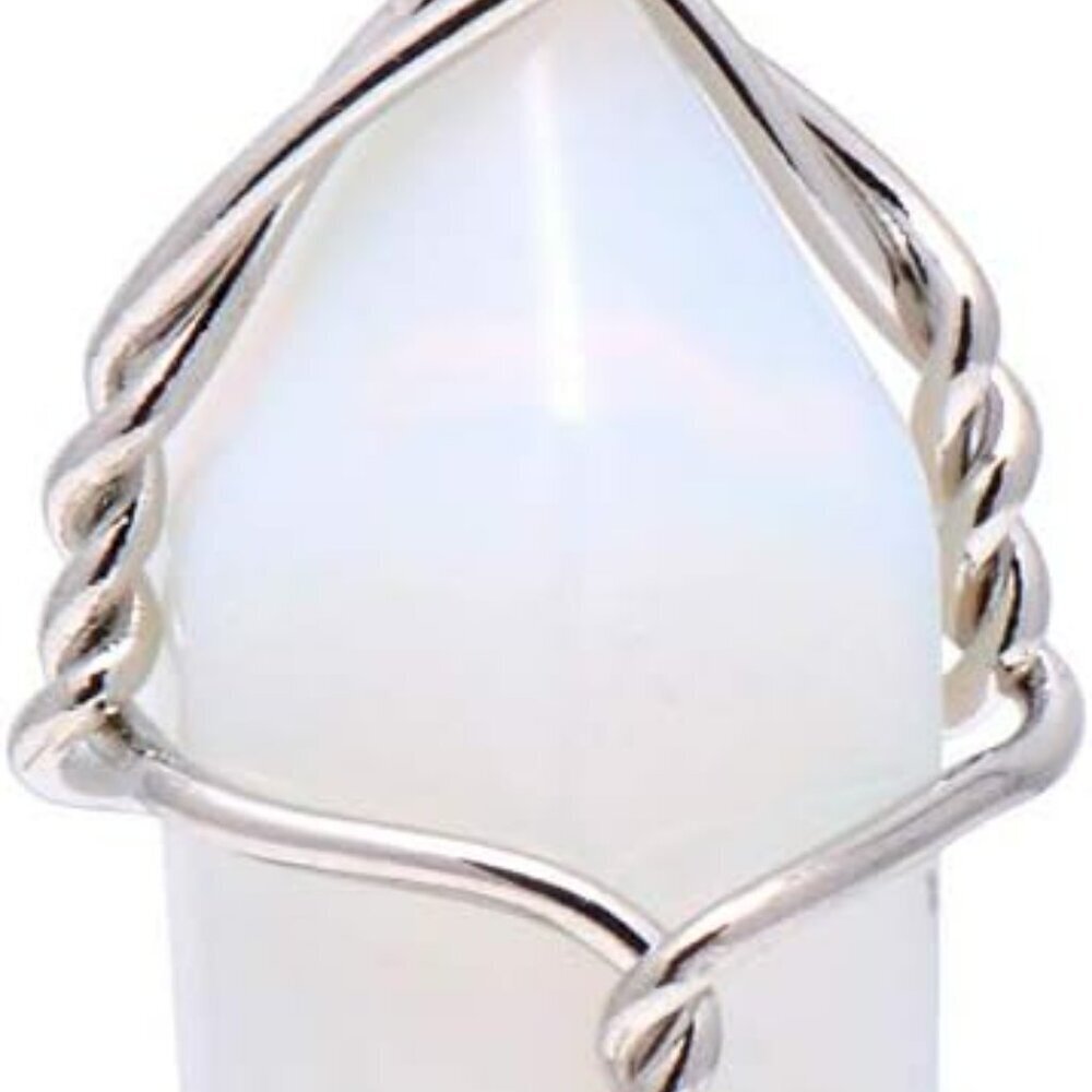 Hand Wired Natural or Created Crystal Point Healing Chakra Pendant Necklace
